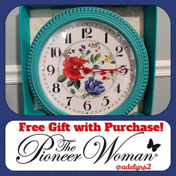 🌺 New Pioneer Woman Delaney Floral Beaded Wall Clock - Picture 1 of 4
